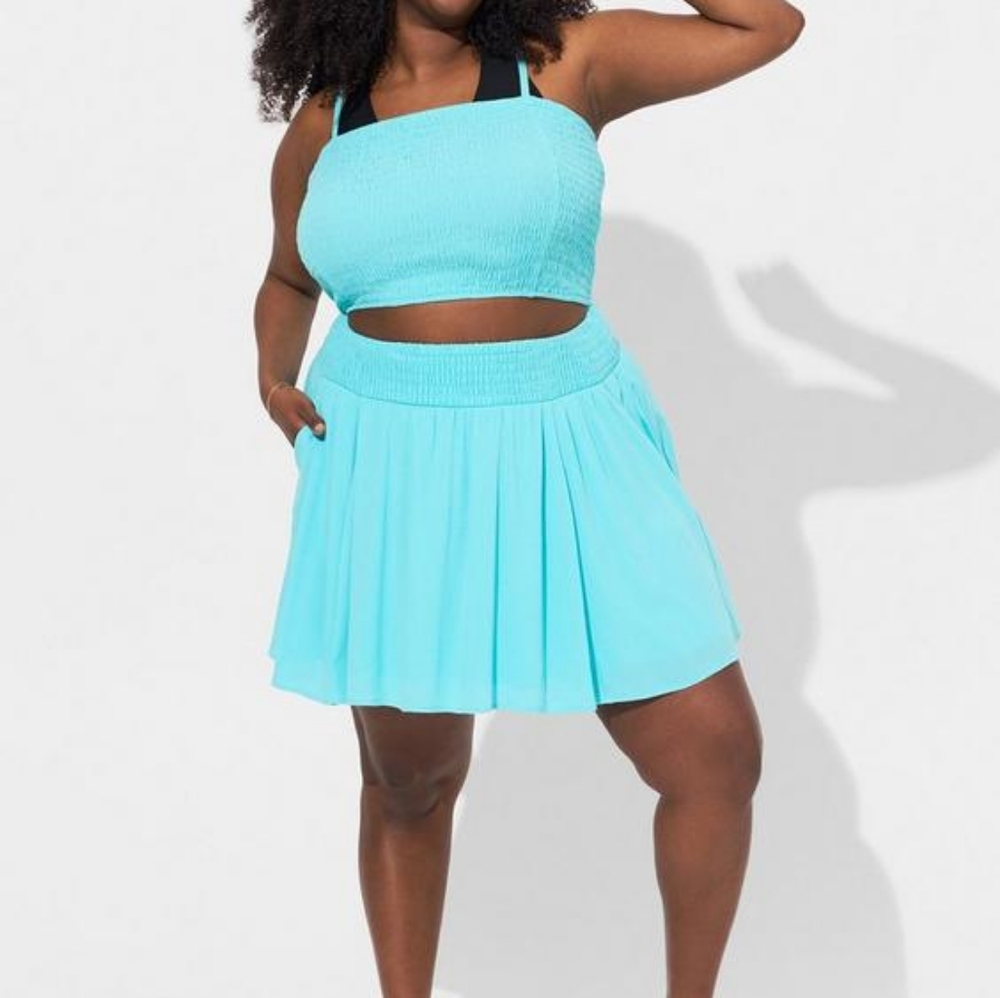 🎊Washable Gauze Smocked Crop Beach Cami & Skirt